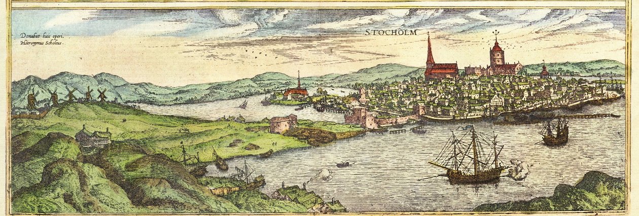 Stockholm, Švédsko od Georg and Hogenberg Franz (1535 90) Braun