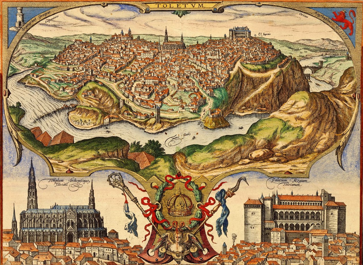 Toledo, Španělsko od Georg and Hogenberg Franz (1535 90) Braun