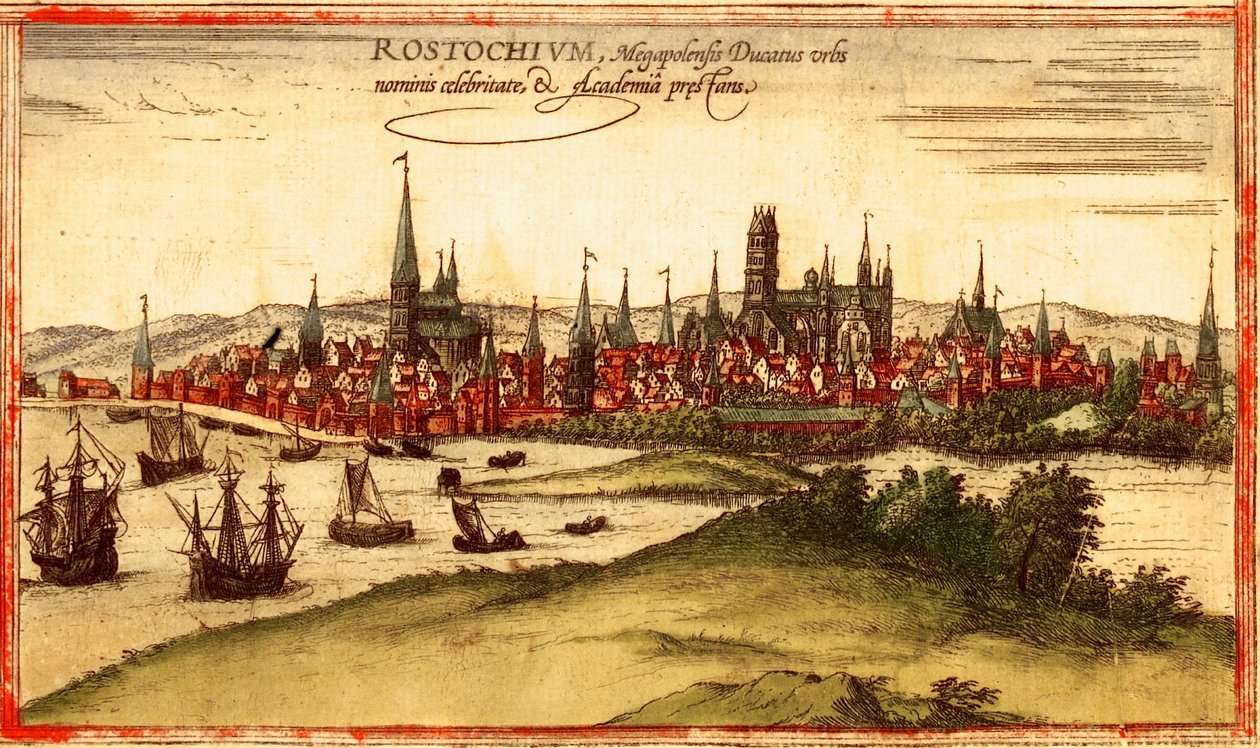 Wismar, Německo od Georg and Hogenberg Franz (1535 90) Braun