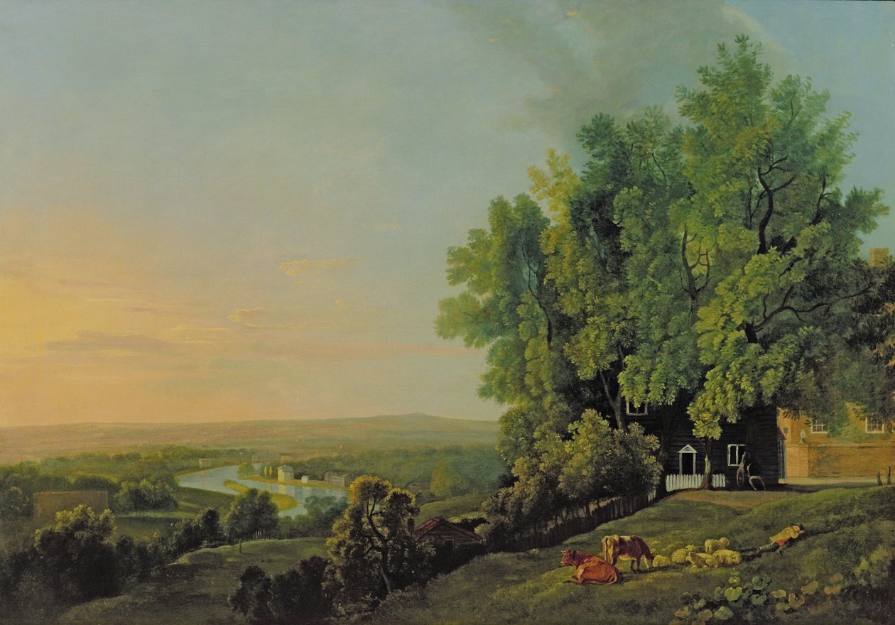 Pohled z Richmondu, asi 1790 od George Baratt