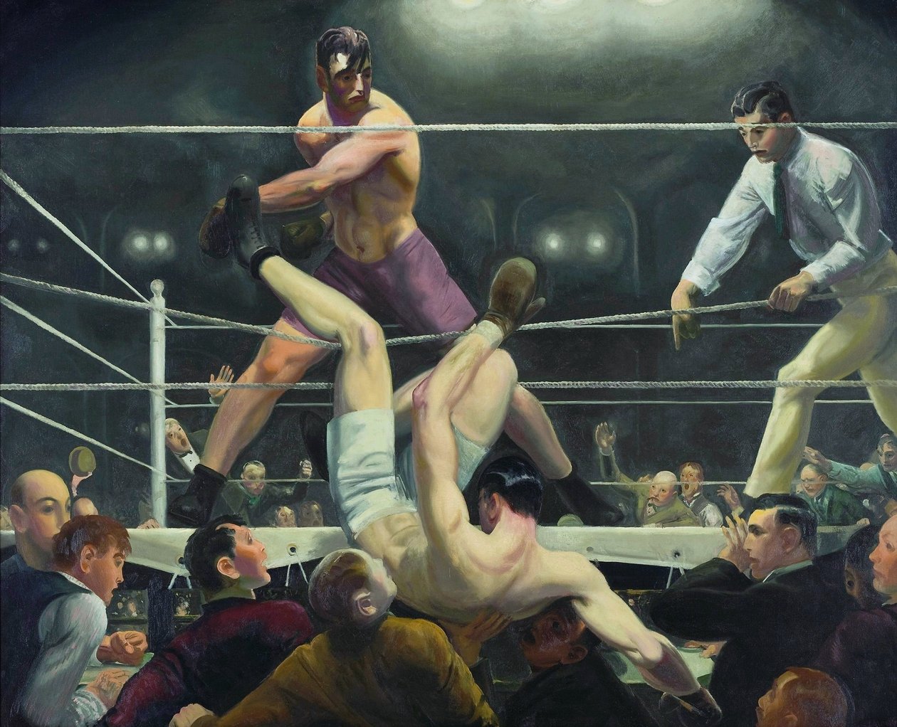 Dempsey a Firpo od George Wesley Bellows