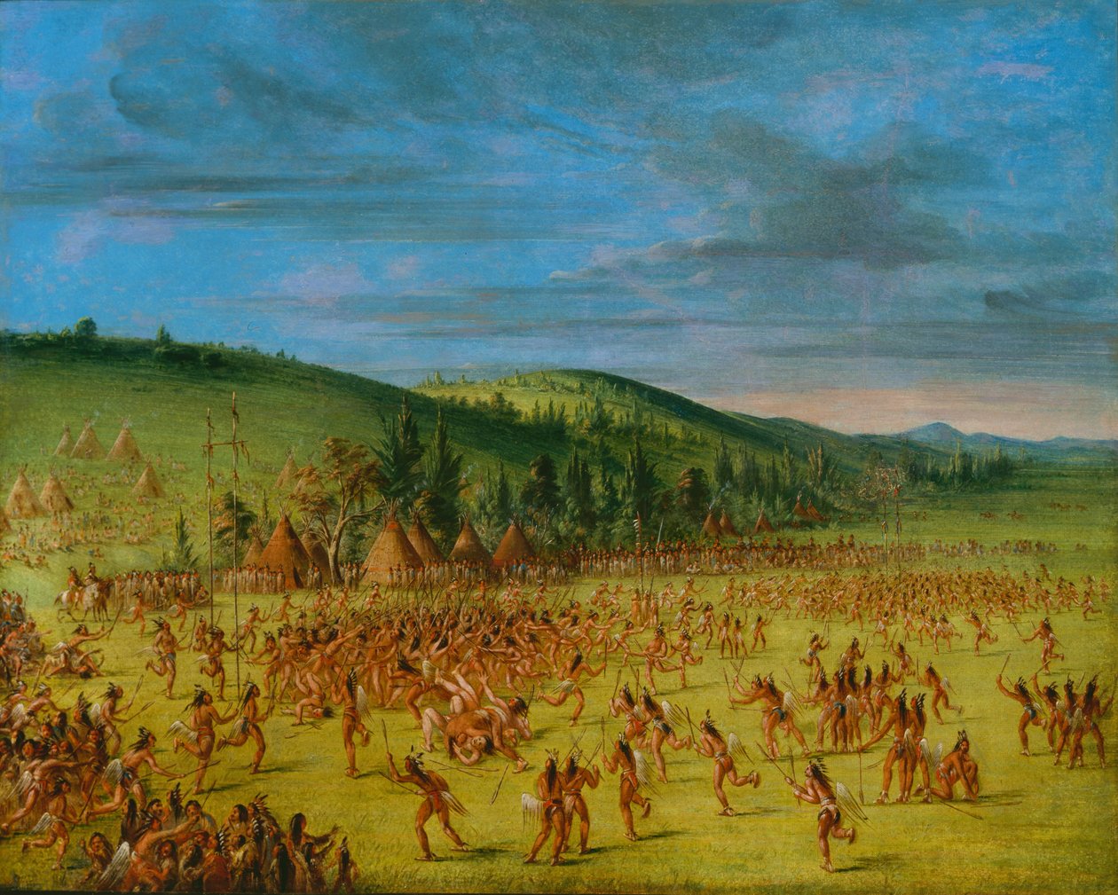 Ball-play of the Choctaw-Ball Up od George Catlin