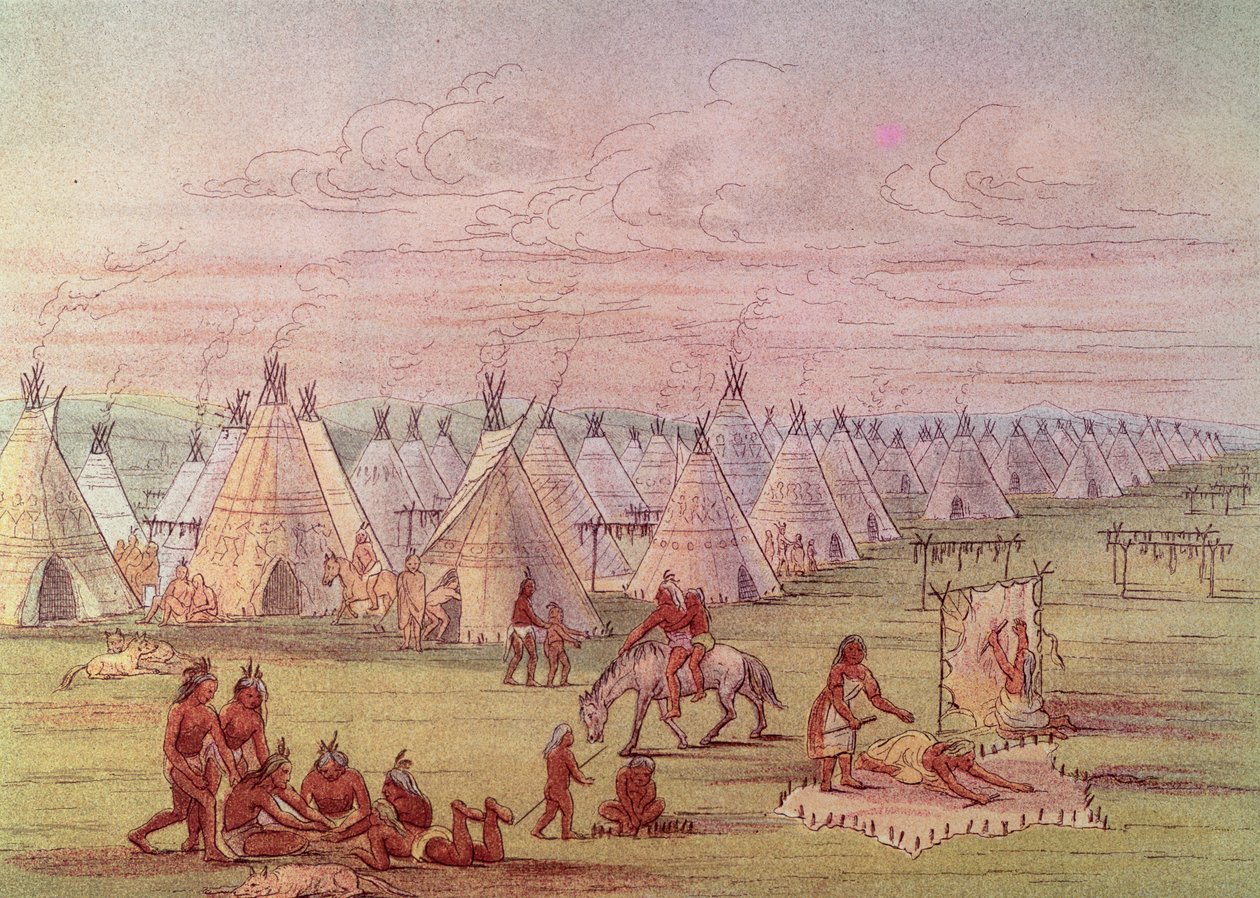 Vesnice komančů od George Catlin