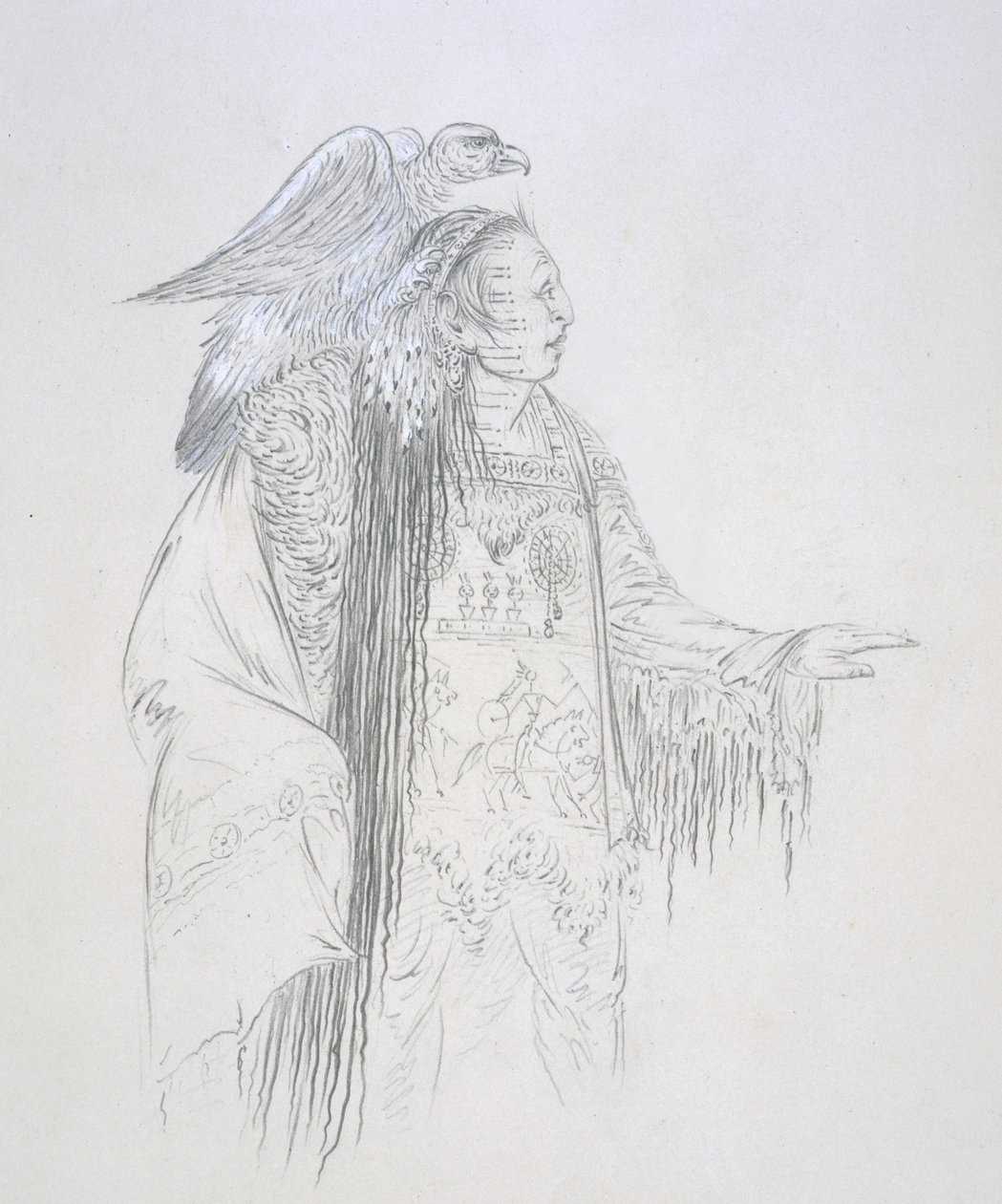 Pa-ris-ka-roo-pa (Dvě vrány) 1852 od George Catlin