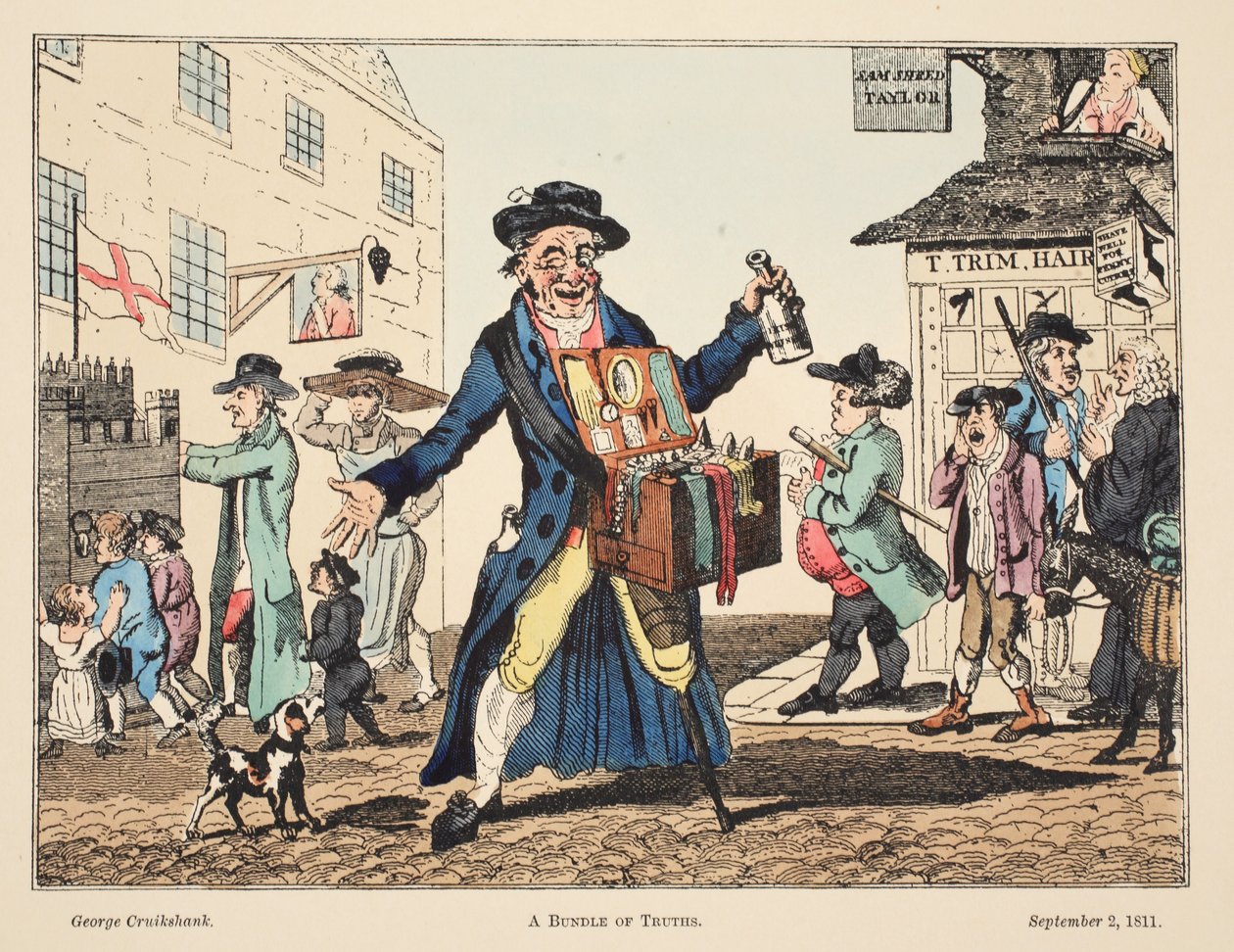 Bundle of Truths, 1811 (ručně kolorovaná rytina) od George Cruikshank
