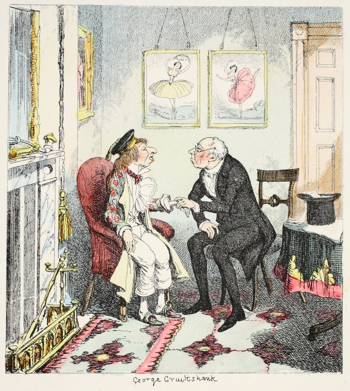 Pan Lambkin zjišťuje, že v Honbě za mírou a zábavou šel příliš rychle z The Bachelors Own Book nebo The Progress of Mr Lambkins, pub. 1844 od George Cruikshank
