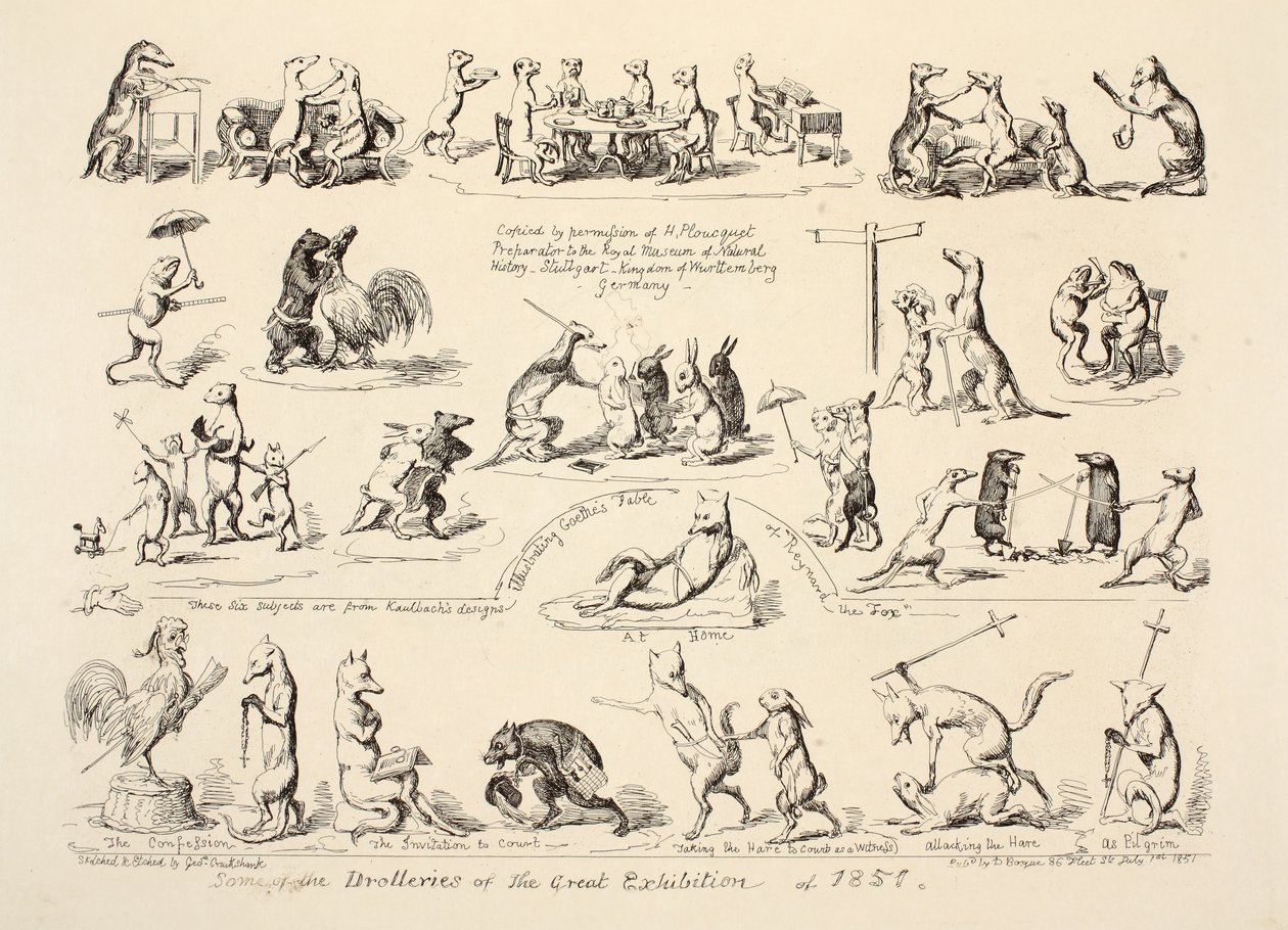 Some of the Drolleries of the Great Exhibition, pub. 1851 od George Cruikshank