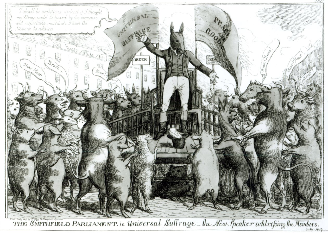 Smithfieldský parlament: Thomas Tegg, červenec 1819. od George Cruikshank