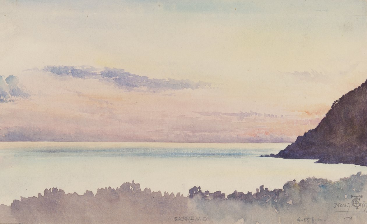 San Remo, 16:55 7. listopadu 1877 (wc na papíře) od George Douglas Tinling
