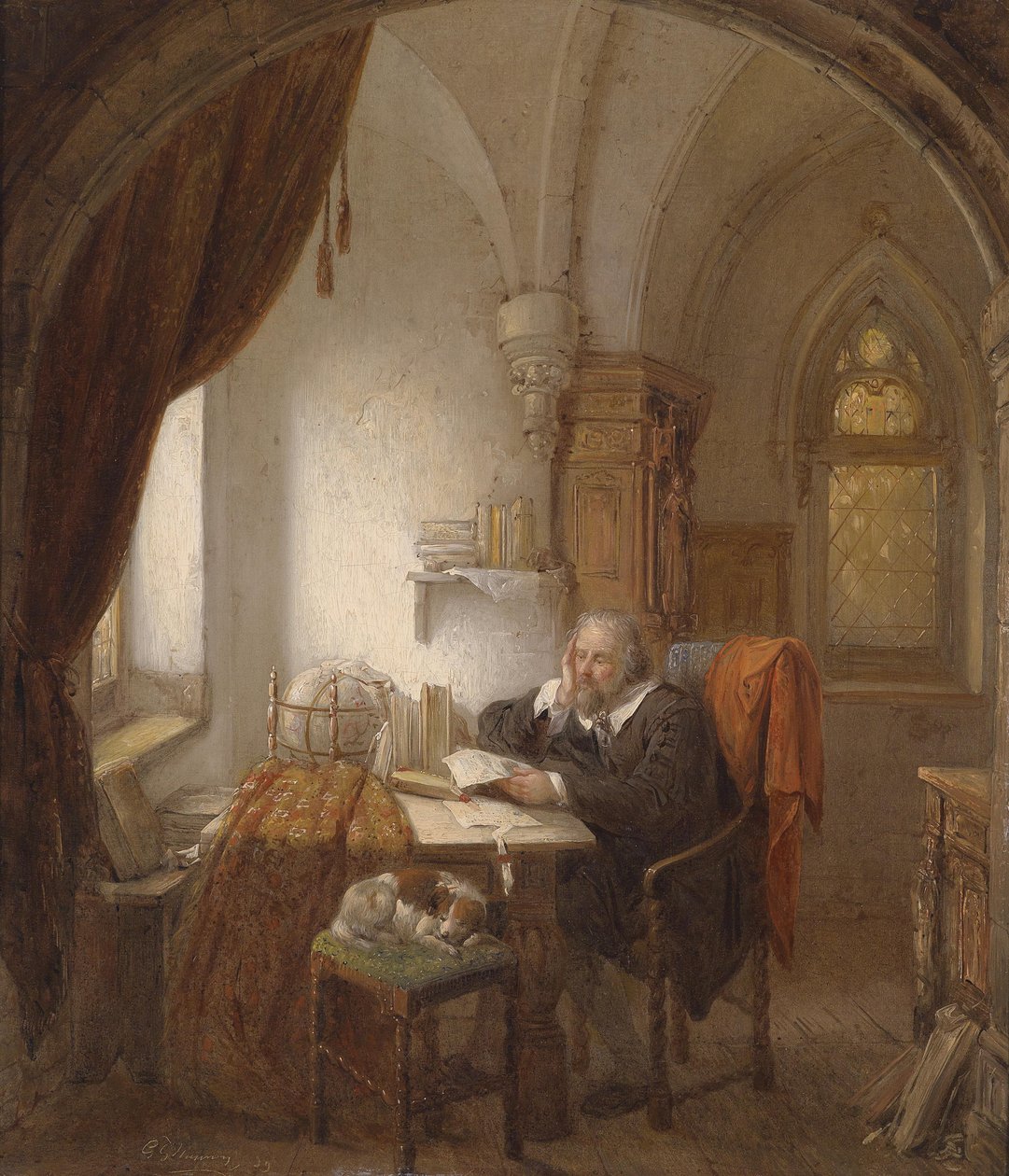 Učenec, olej na plátně, 51 x 43,5 cm od George Gillis Haanen
