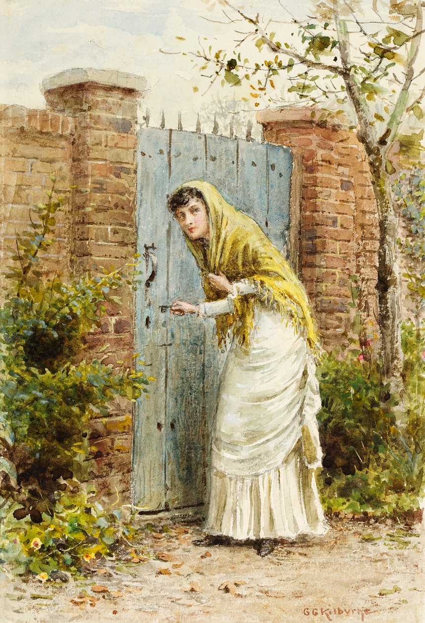 Dívka u brány od George Goodwin Kilburne
