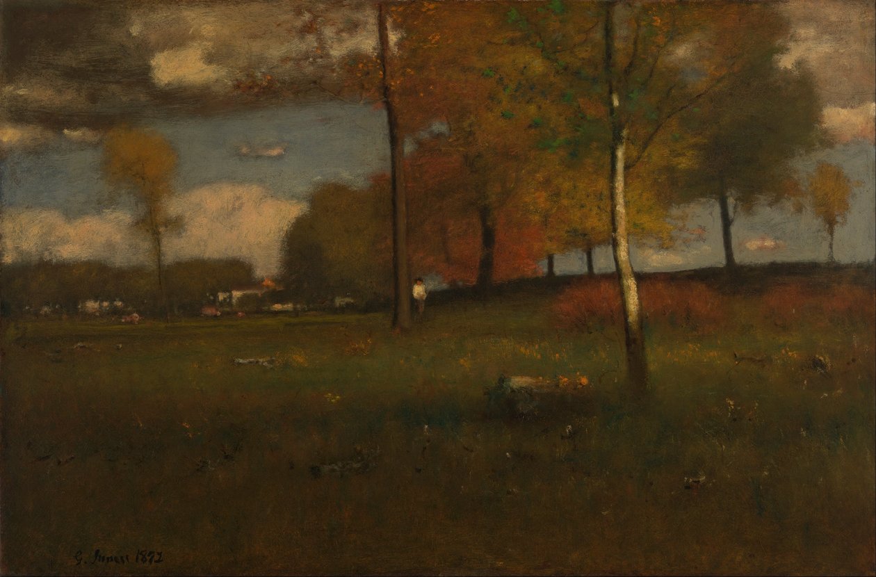 Nedaleko vesnice, říjen od George Inness