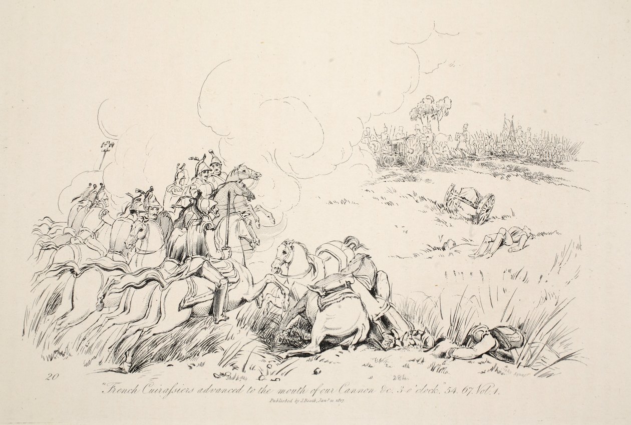 Francouzští Carfusiers postoupili k ústí našeho děla, hospodě. J. Booth, 1816 od George Jones
