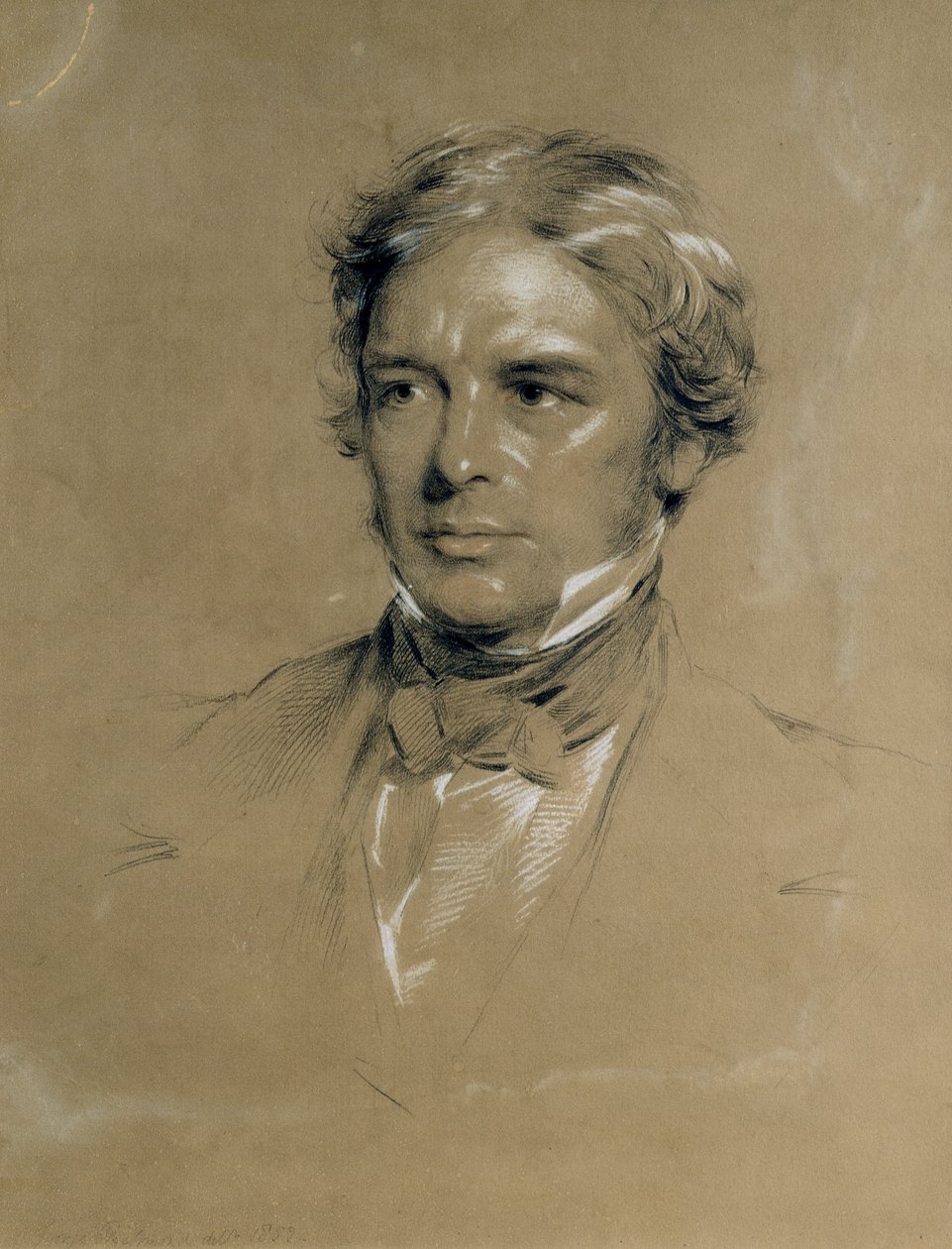 Michael Faraday (1791-1867) (uhl a křída na papíře) od George Richmond
