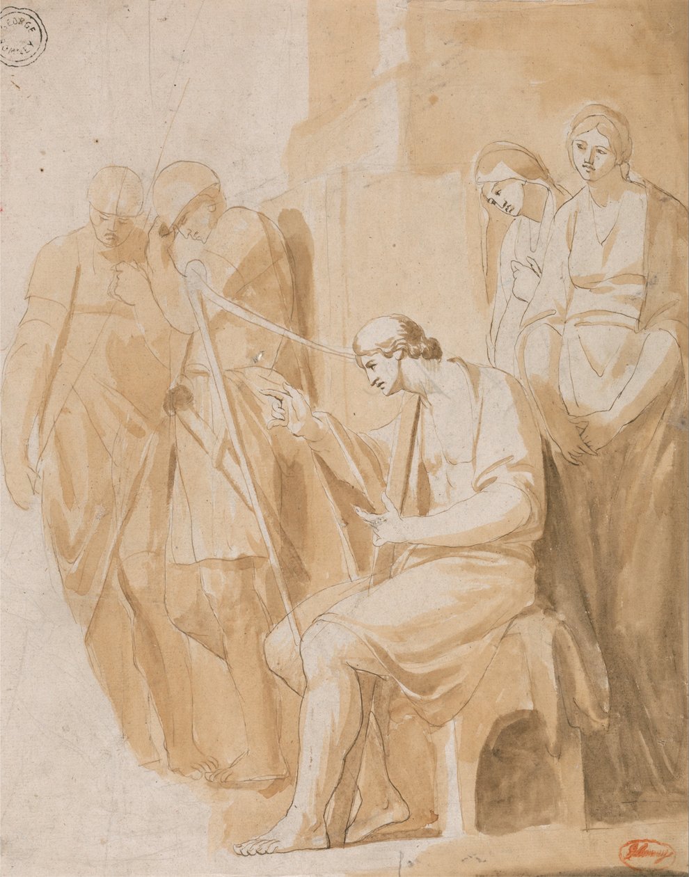 David hraje na harfu od George Romney