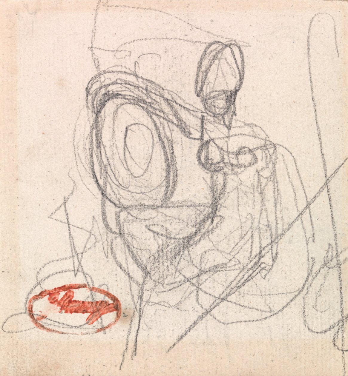 Sedící postava s helmou a štítem od George Romney