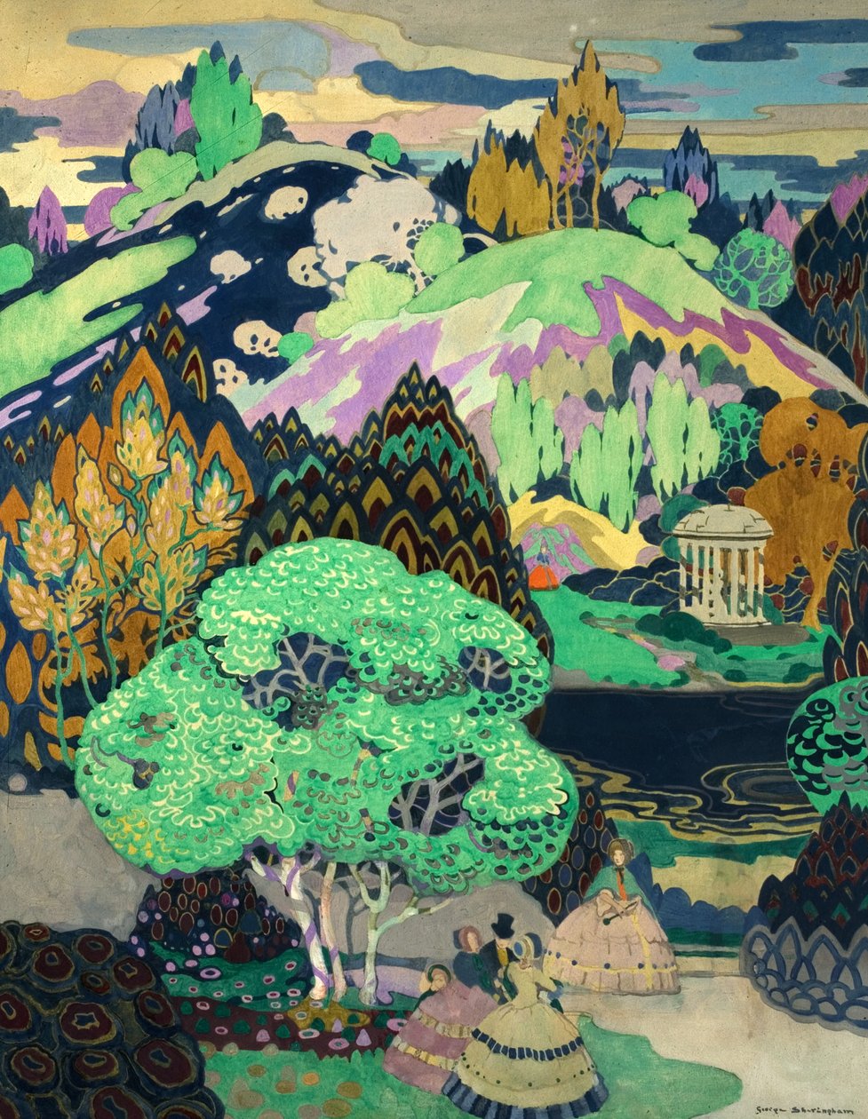Ipswich Park, 1919 (tempera na papíře) od George Sheringham