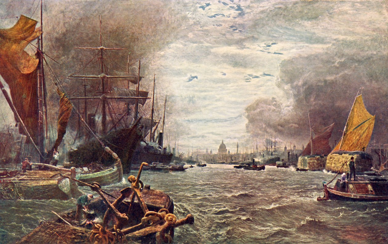 The Pool of London - z obrazu Vicata Colea od George Vicat Cole