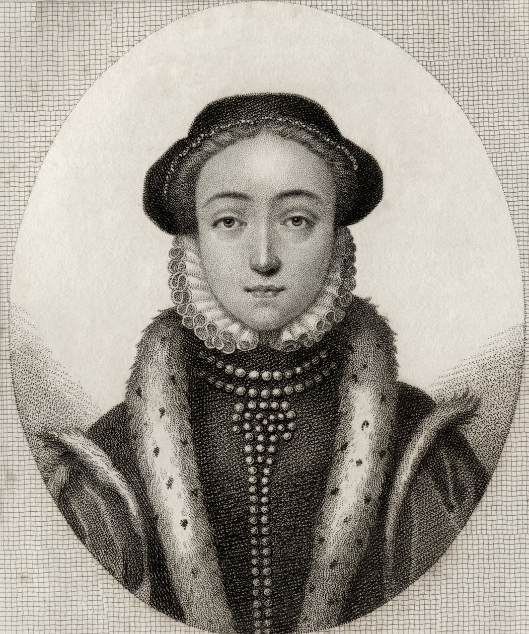 Lady Jane Greyová, z knihy "Katalog královských a vznešených autorů", vydané v roce 1806. od George Virtue