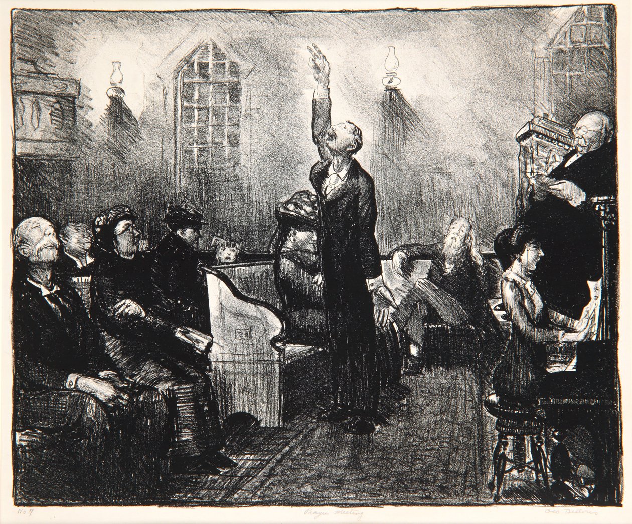 Modlitební setkání, 1916 od George Wesley Bellows