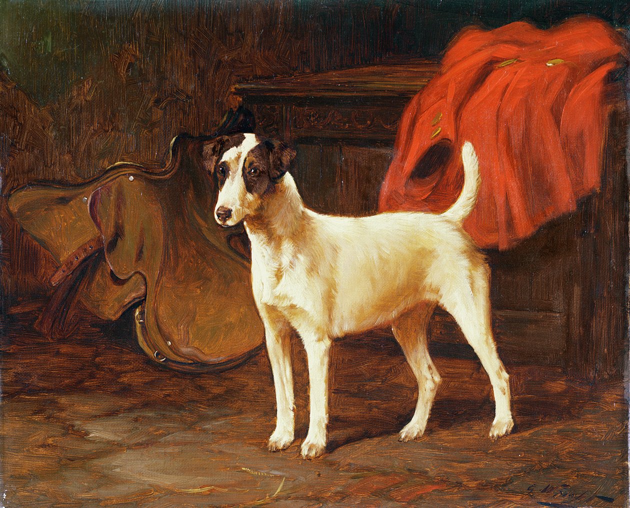 Foxteriér ve stáji od George Wright