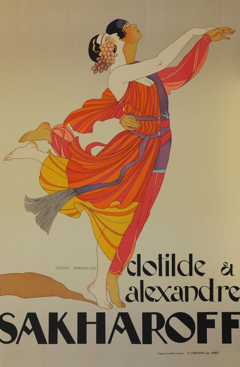 Clotilde a Alexandre Sakharoffovi, 1921. od George Barbier