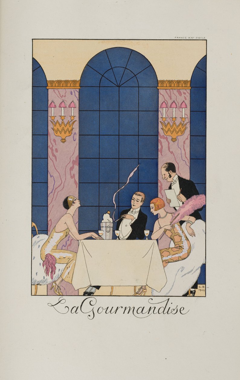 Volání a volánky: La Gourmandise, 1924. od George Barbier