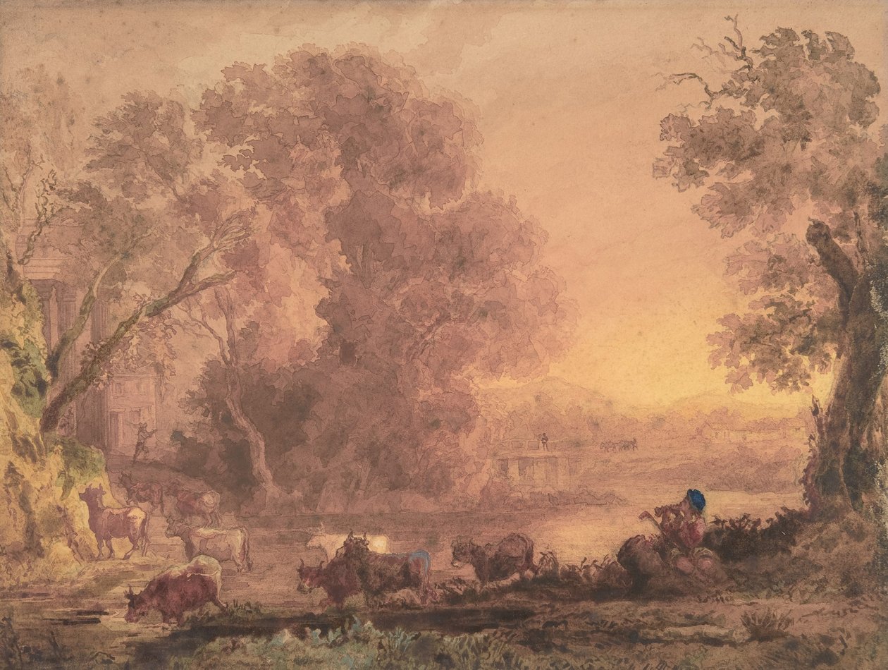 Arkádská krajina, 1820-42. od George Barret the Younger