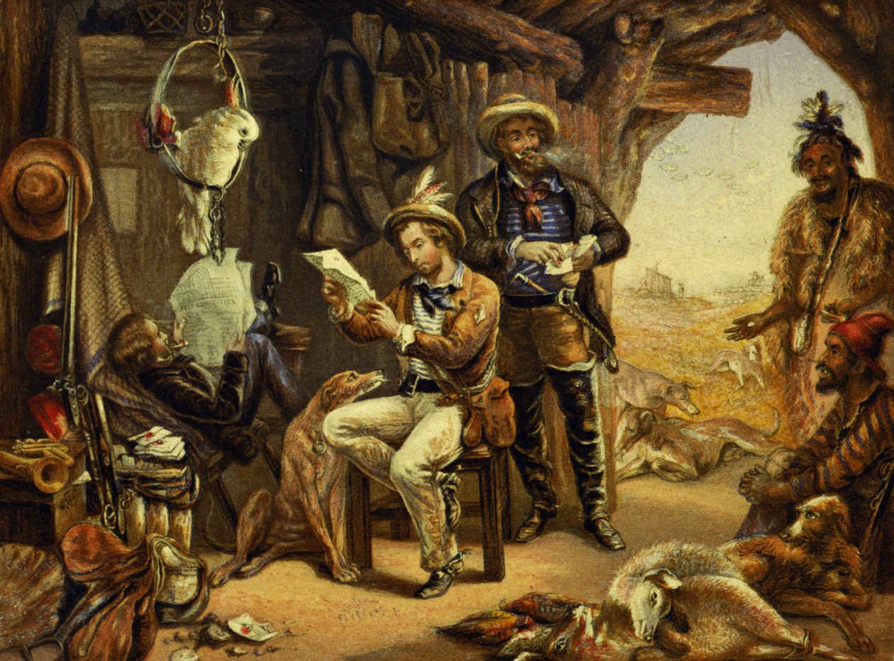 Austrálie: Zprávy z domova (tisk) od George Baxter