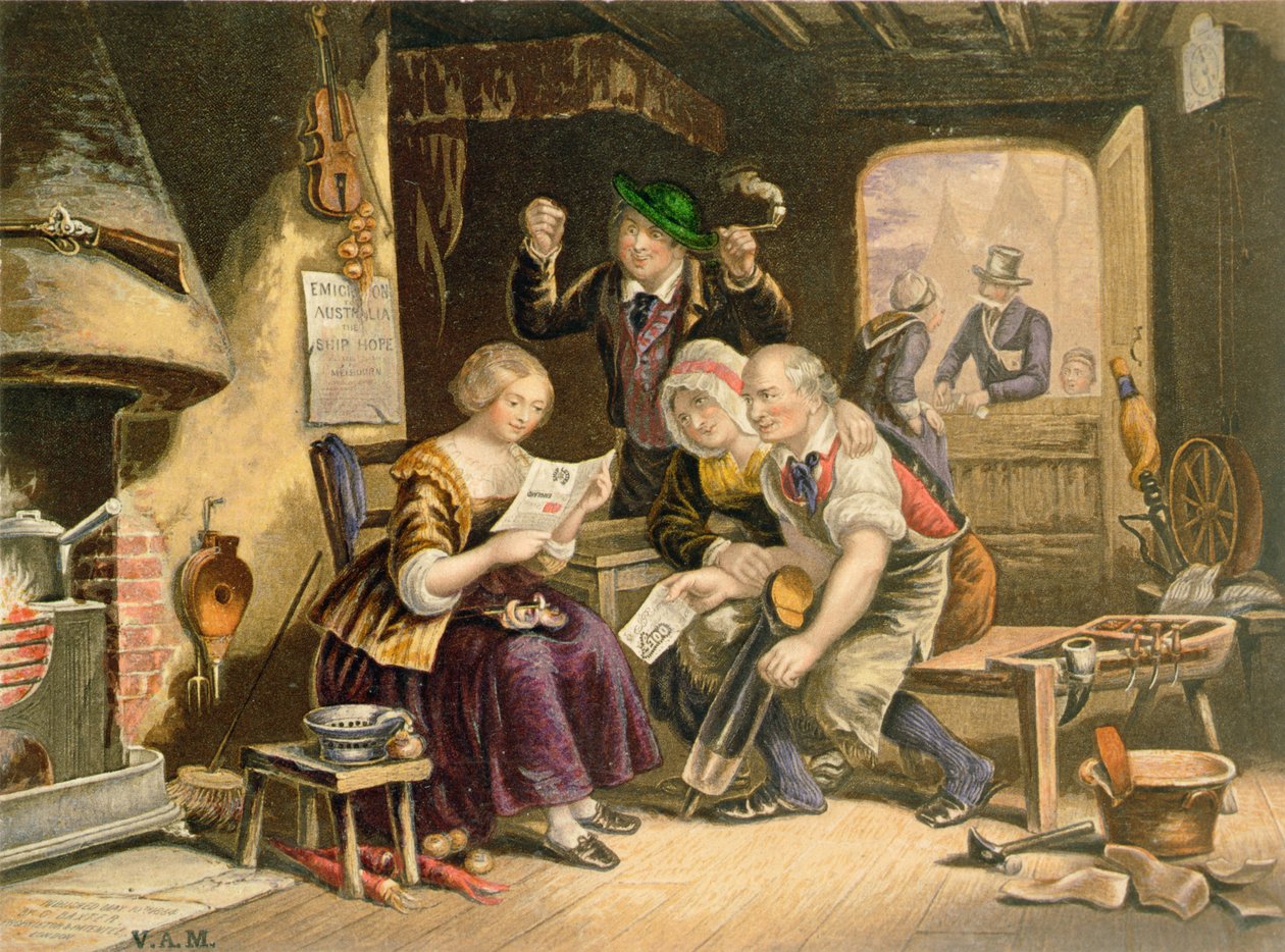 Zprávy z domova, 1854 od George Baxter