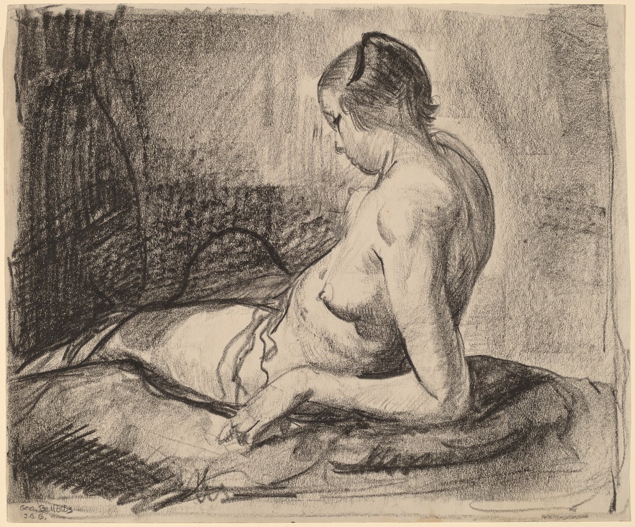 Nahá dívka ležící od George Bellows