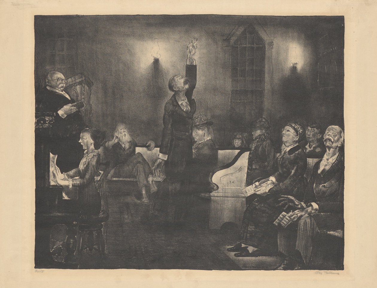 Modlitební setkání, druhý kámen od George Bellows