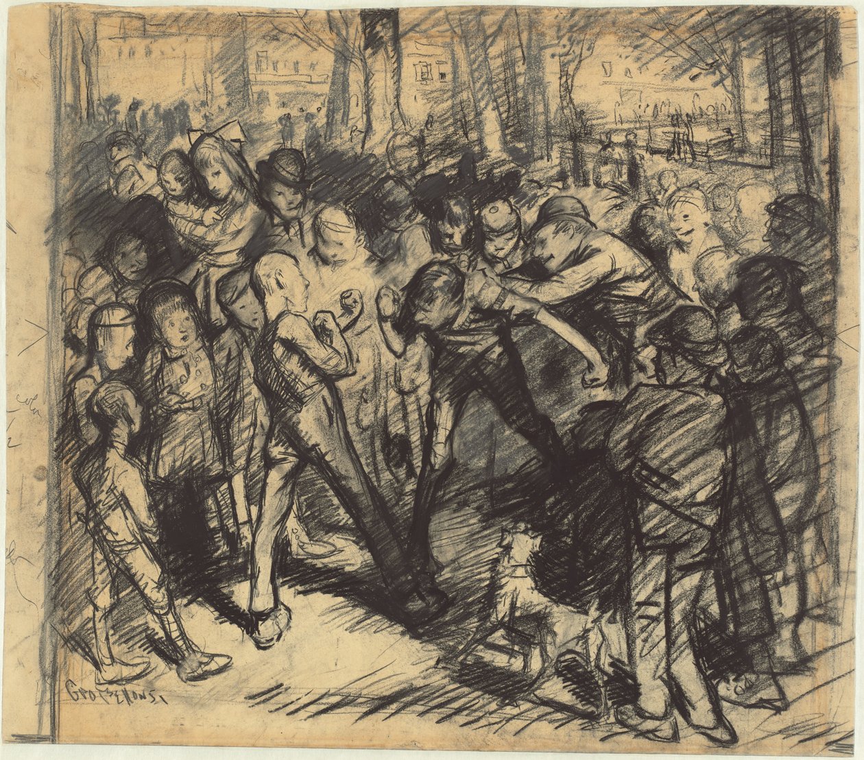 Street Fight [recto] od George Bellows