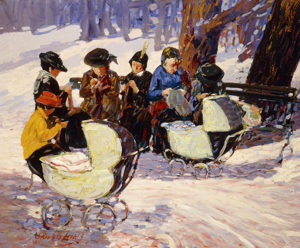 Pletené vzory, High Bridge Park od George Benjamin Luks