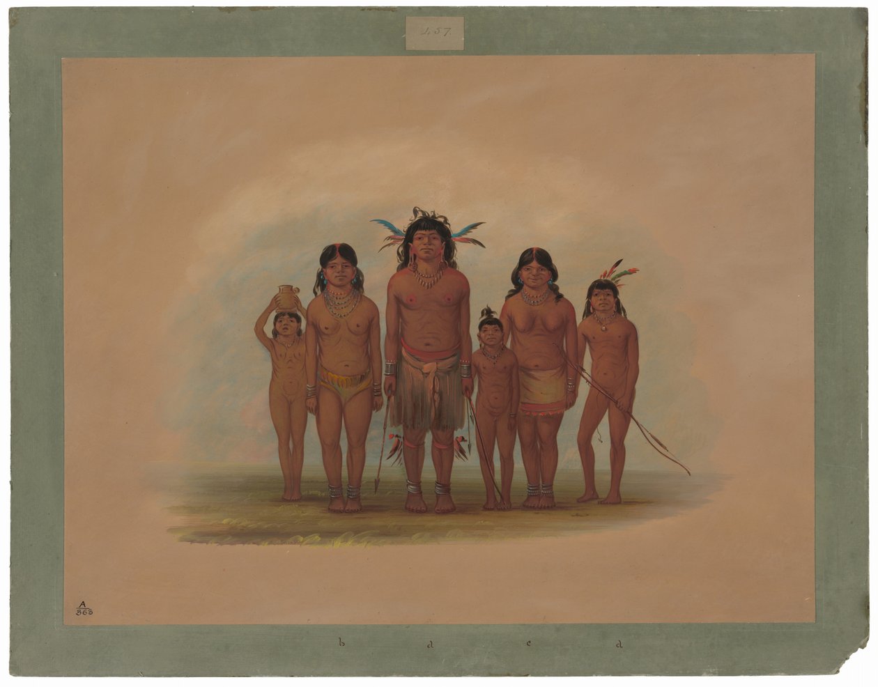 Indická rodina Connibo od George Catlin