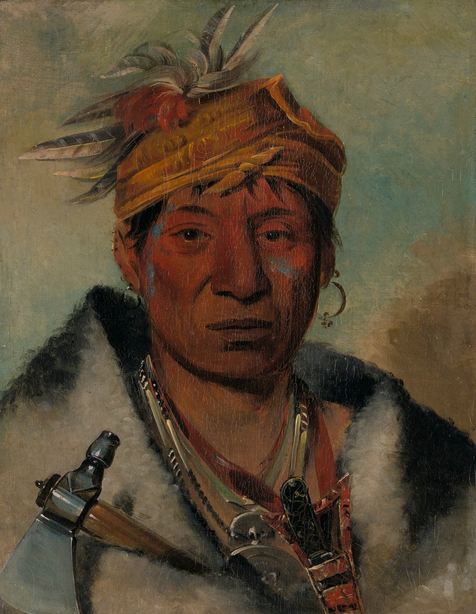 Ah-yaw-ne-tak-oar-ron, Válečník od George Catlin