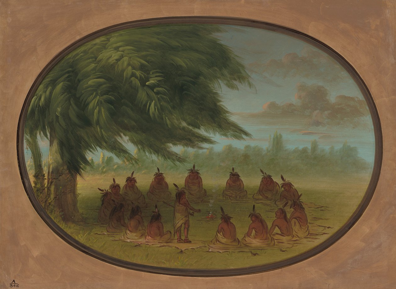 Indiánská rada – Siouxové, 18611869. od George Catlin