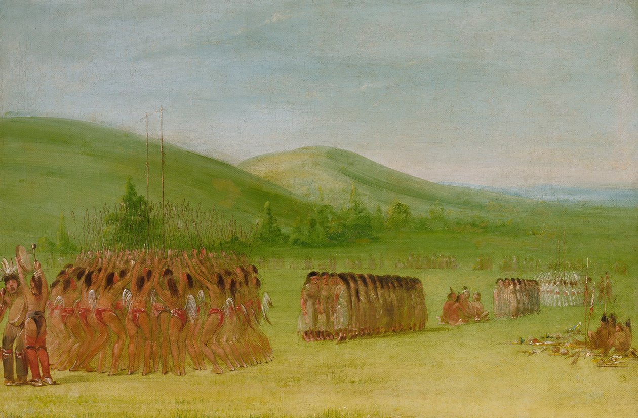Tanec s míčem, Choctaw od George Catlin