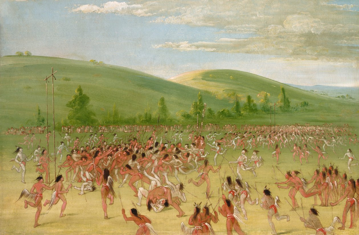 Míčová hra Choctawů, 1834-1835. od George Catlin