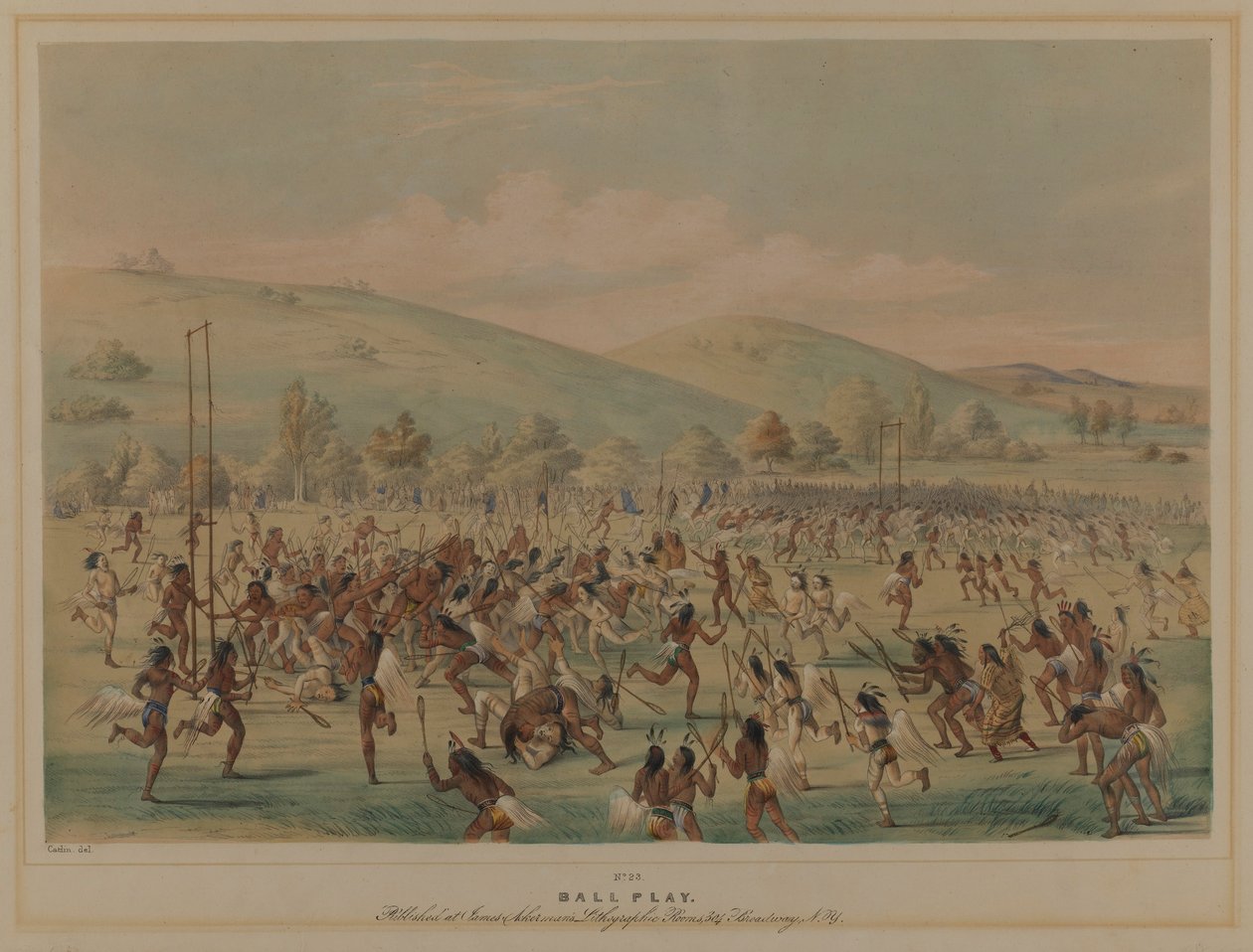 Hra s míčem (La Crosse) od George Catlin