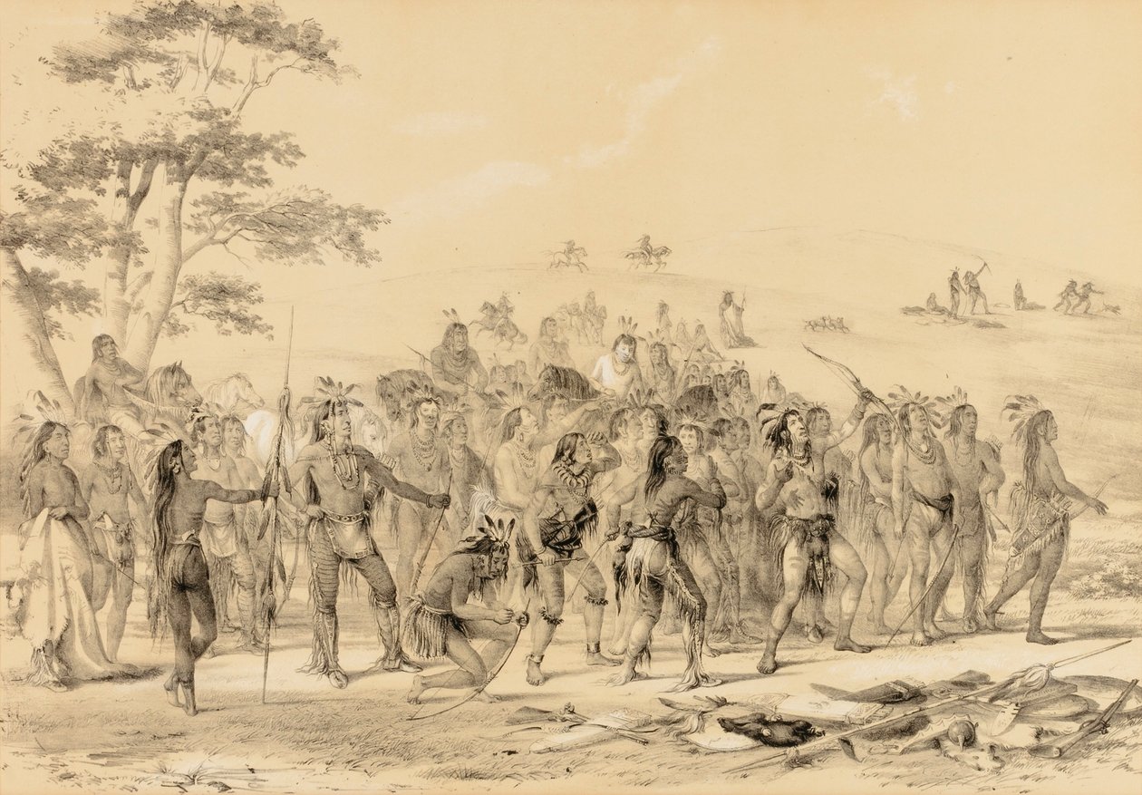 Braves Shooting Arrows - Soutěž - č. 24 od George Catlin