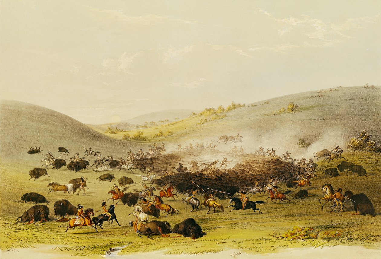 Buffalo Hunt, Surround, kolem roku 1832 od George Catlin