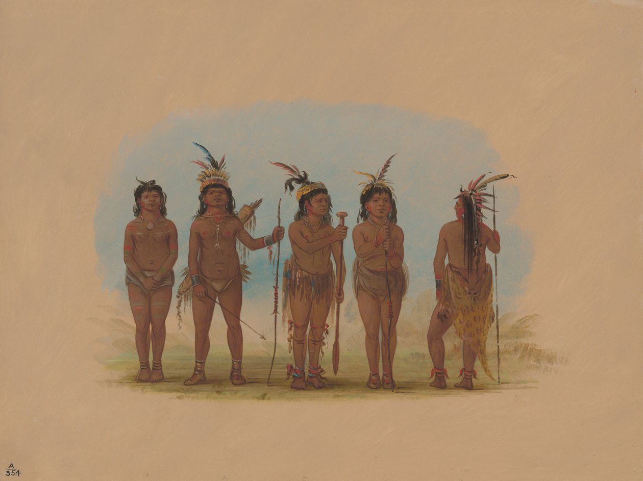 Pět karibských indiánů, 18541869. od George Catlin