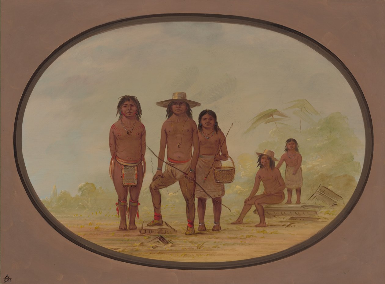 Pět mayských indiánů, 18551869. od George Catlin