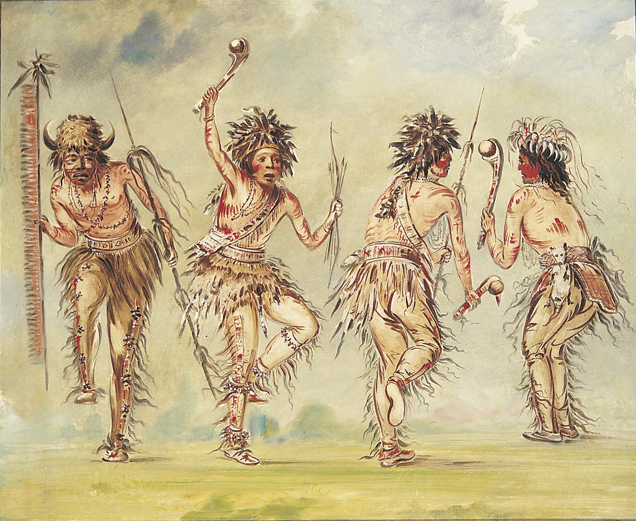 Čtyři tanečníci, 1843-1844. od George Catlin