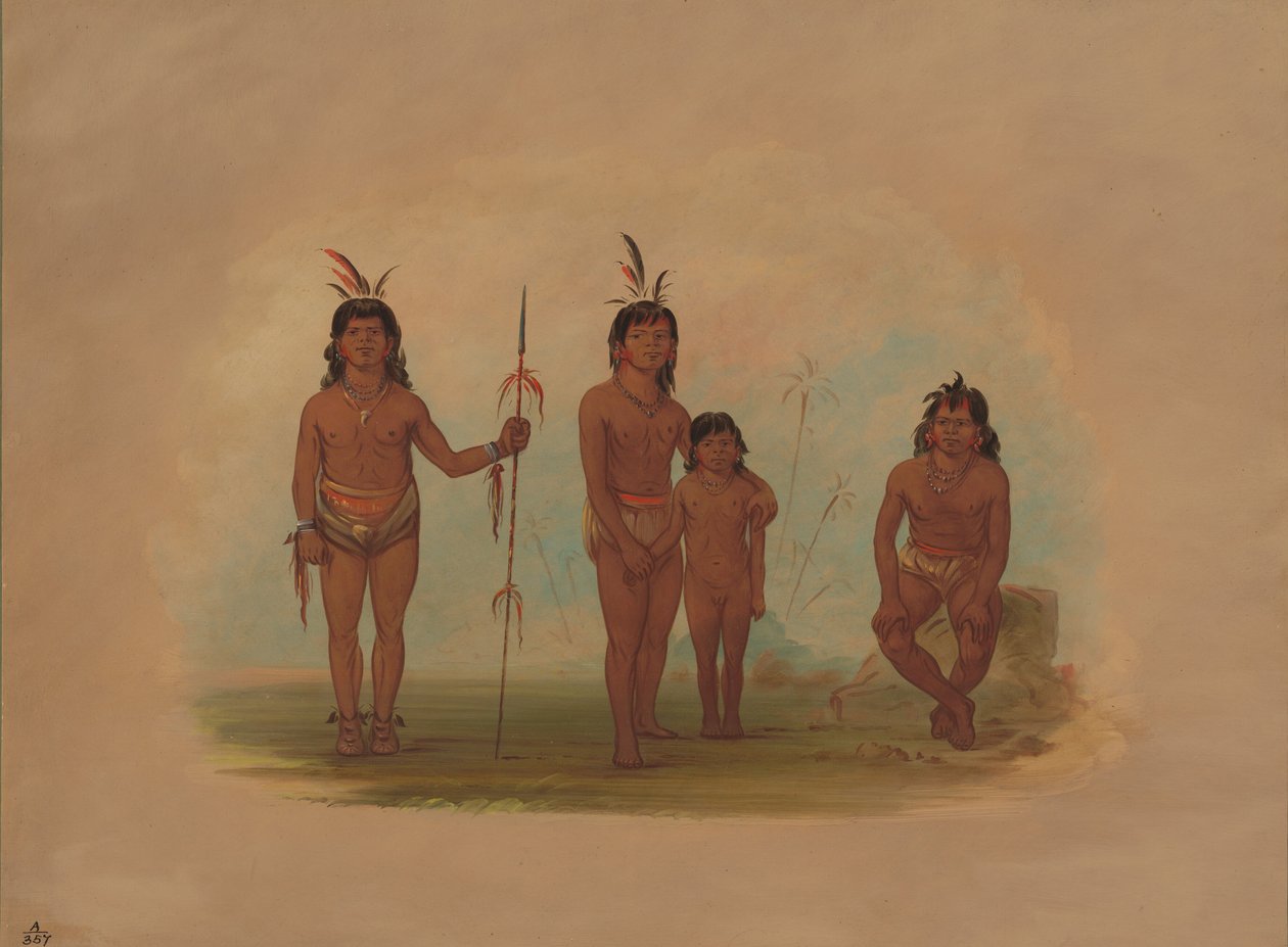 Four Goo-a-give Indians, 18541869. od George Catlin