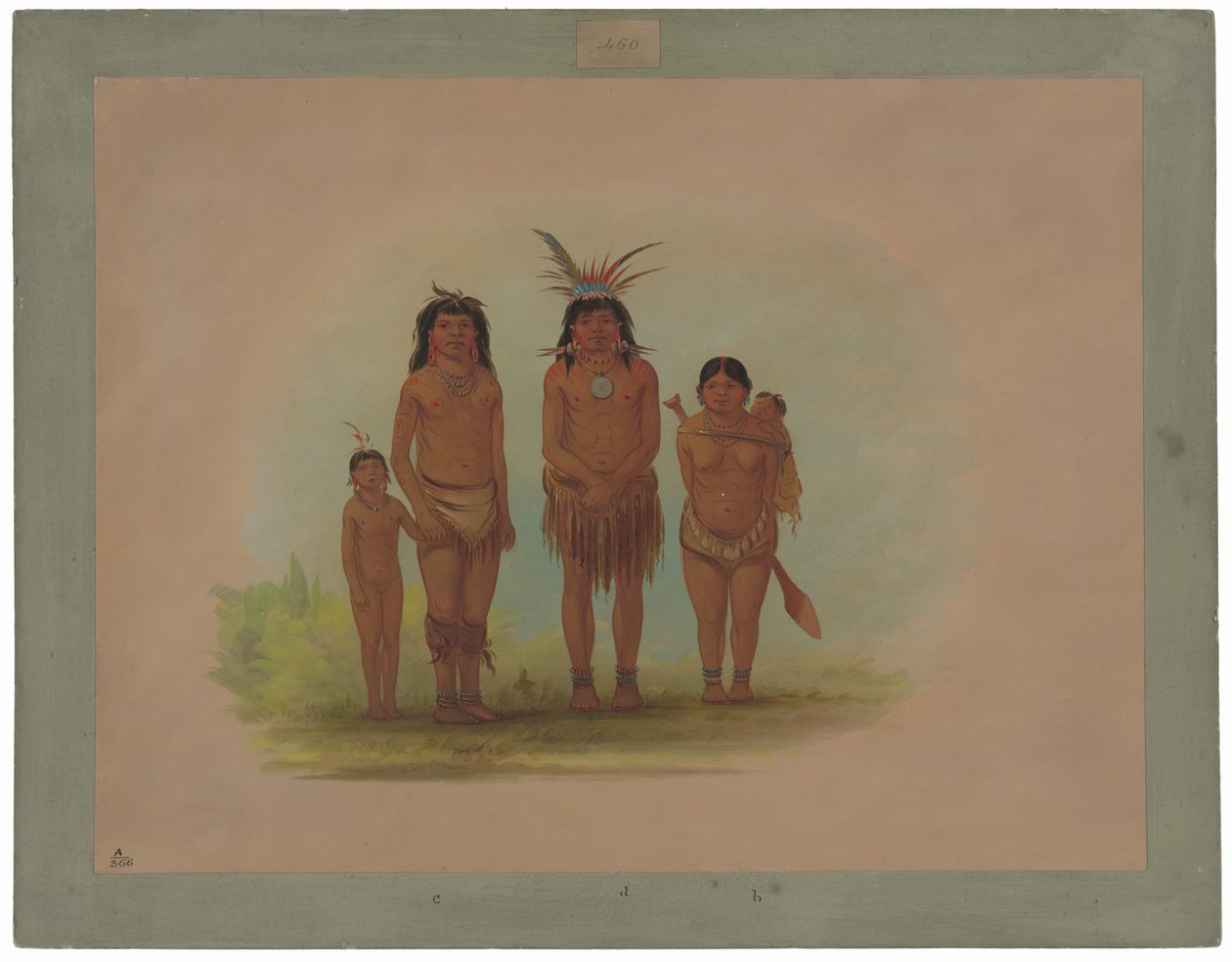 Čtyři indiáni Sepibo od George Catlin