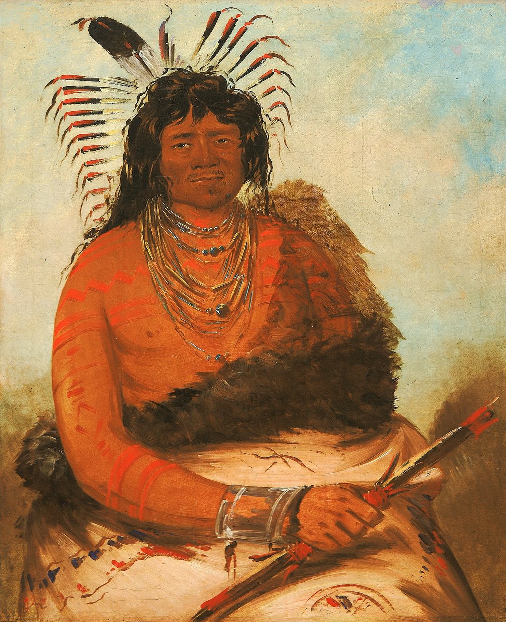 Háh-nee, Bobr, bojovník od George Catlin