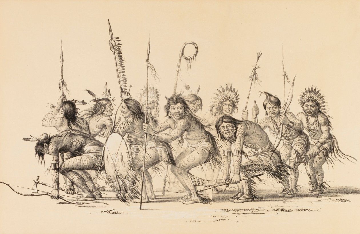 Indiáni v kruhu, tanec - ne. 30 od George Catlin