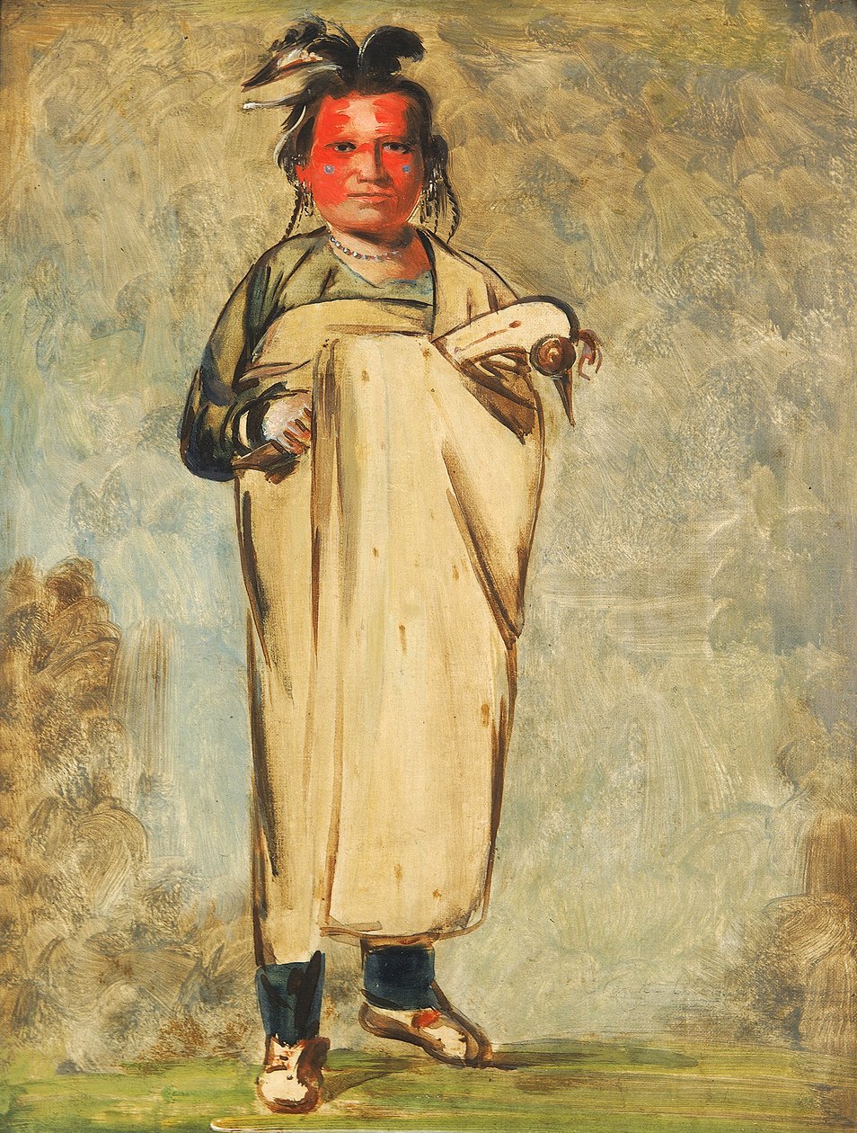 Káw-kaw-ne-chóo-a, a Brave, 1828. od George Catlin